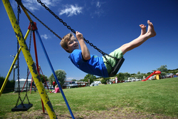 Image: The play area at Bagwell Farm Touring Park, Weymouth, Dorset