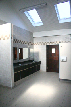 Image: Inside the new toilet, shower and family bathroom facilities at Bagwell Farm Touring Park