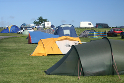 Tents pitched at Bagwell Farm touring Park